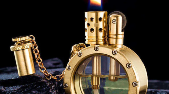 فندک بنزینی شیشه ای (دست ساز - رومیزی) اورجینال