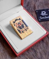 فندک گازی برند S.T Dupont (مشکی طلایی طرحدار) اورجینال - Image 3