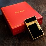 فندک گازی برند S.T Dupont (مشکی طلایی لاکی) اورجینال