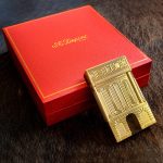 فندک گازی برند S.T Dupont طرح خانه ( طلایی) اورجینال