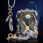 فندک_بنزینی_Custom_Zippo_طراحی_540_درجه_عقاب_به_همراه_بند_آویز_print42o.ir