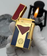 فندک گازی برند S.T Dupont (طرح پرچم کوبا) اورجینال