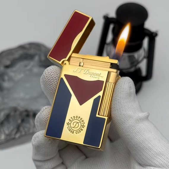 فندک گازی برند S.T Dupont (طرح پرچم کوبا) اورجینال