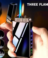 فندک_گازی_برقی_برند_Lighter_سه_شعله_اورجینال_prinr42o.ir_
