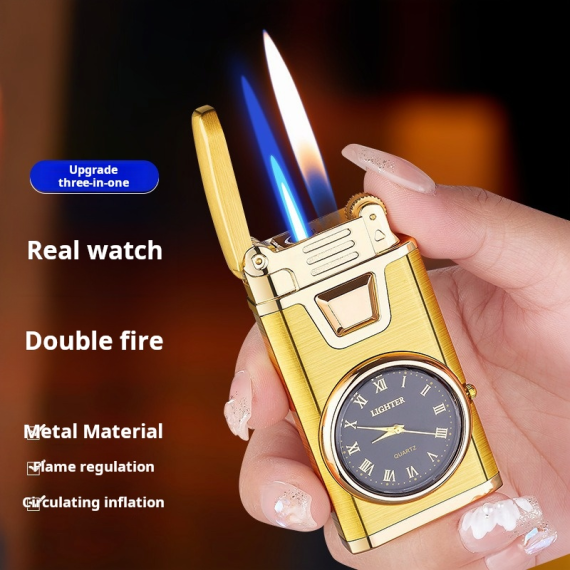 فندک_گازی_دو_حالته_ساعتدار_احتراق_سنگی_اورجینال_print42o.ir_0 1