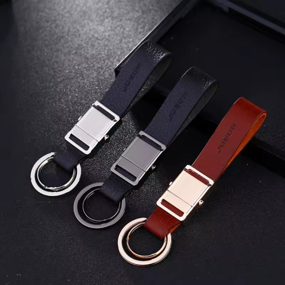 جاکلیدی_برند_Jobon_K1553_دو_حلقه_جداشونده_با_بند_چرمی_print42o.ir_