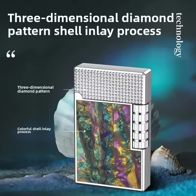 فندک گازی بغلزن طرح دپونت صدفی برند Lighter (اورجینال) - Image 3