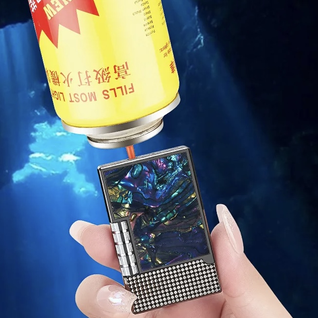 فندک گازی بغلزن طرح دپونت صدفی برند Lighter (اورجینال) - Image 6