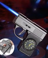 فندک گازی تک شعله اتمی طرح اسلحه ساعت دار اورجینال